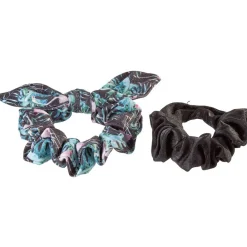 2 chouchous noir uni/imprimé tropical