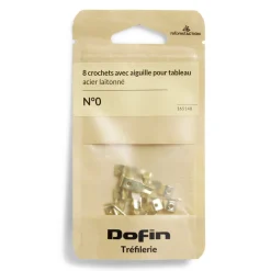 8 crochets à tableau avec aiguille acier laitonné - N°0