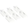 6 crochets adhésifs pour tringle en plastique blanc - 17x24 mm