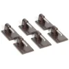 6 crochets adhésifs pour tringle en plastique marron - 17x24 mm
