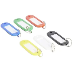 6 porte-étiquettes en plastique coloré