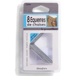 8 équerres de chaise acier zingué - 60x2 mm