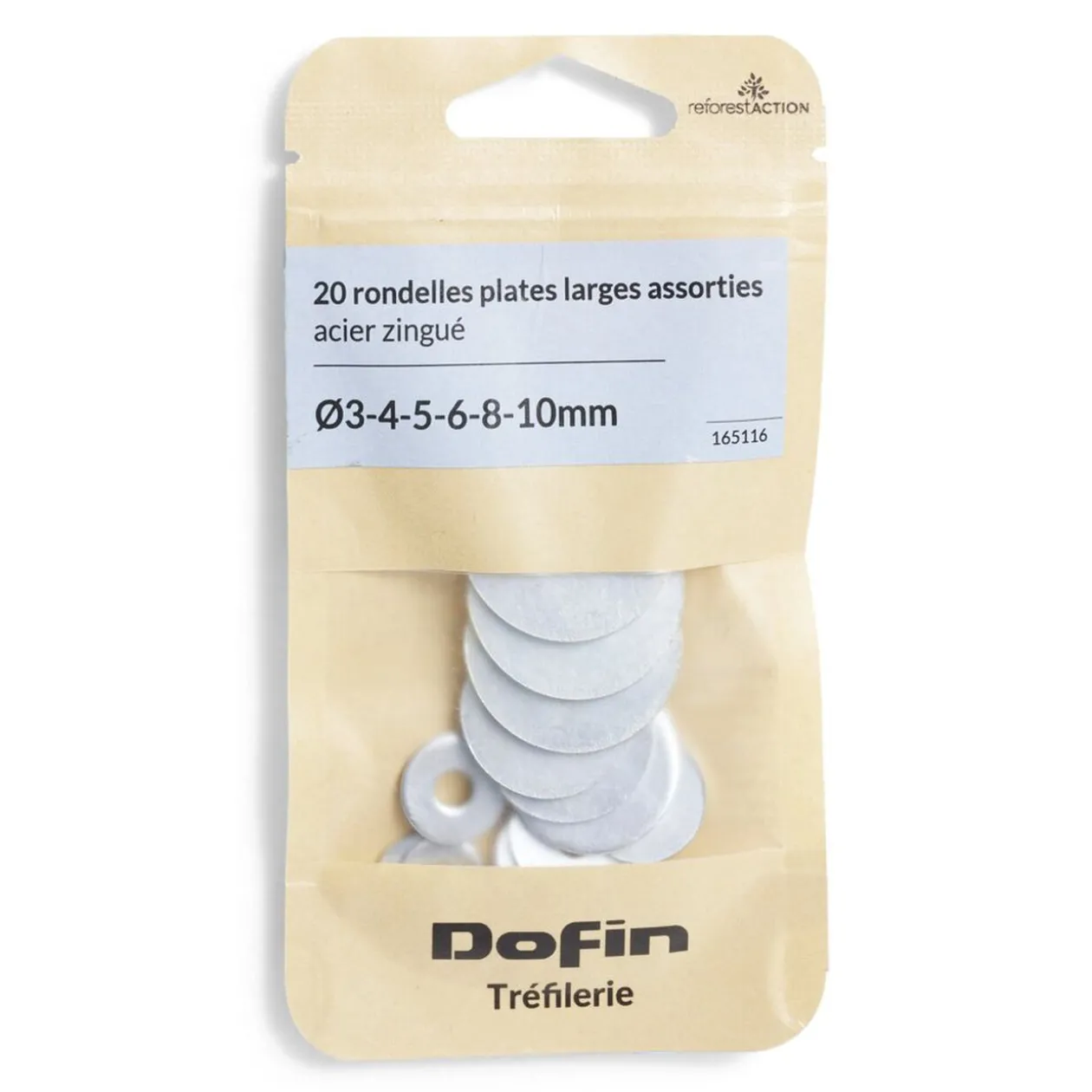 20 rondelles plates larges assorties acier zingué - Ø3/4/5/8/10 mm