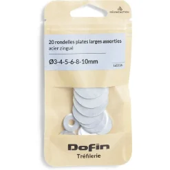 20 rondelles plates larges assorties acier zingué - Ø3/4/5/8/10 mm