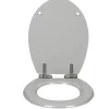 Abattant WC uni gris frein de chute