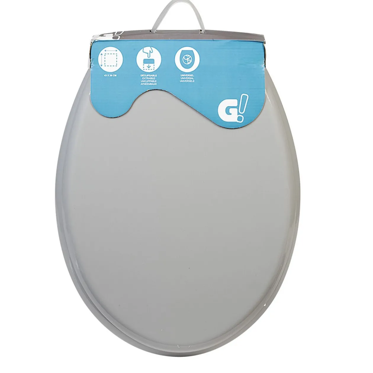 Abattant WC uni gris frein de chute