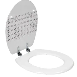 Abattant WC blanc design fleurs