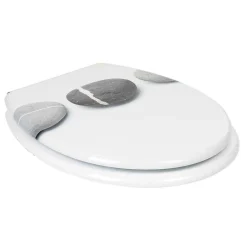 Abattant WC blanc design Zen galet