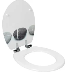 Abattant WC blanc design Zen galet
