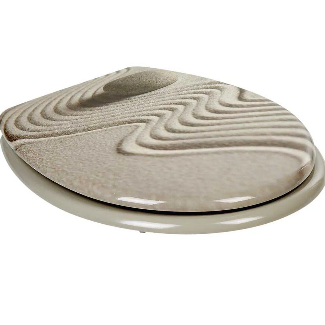 Abattant WC blanc design Zen sable