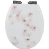 Abattant WC blanc design fleurs de cerisier roses