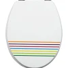 Abattant WC blanc rayures colorées