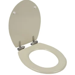 Abattant WC bois motif rayé avec frein de chute déclipsable réglable