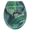 Abattant WC plastique 3D inscription Tropical Mood motif feuillage