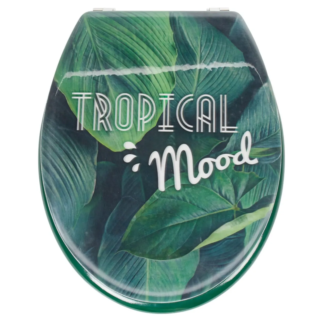 Abattant WC plastique 3D inscription Tropical Mood motif feuillage