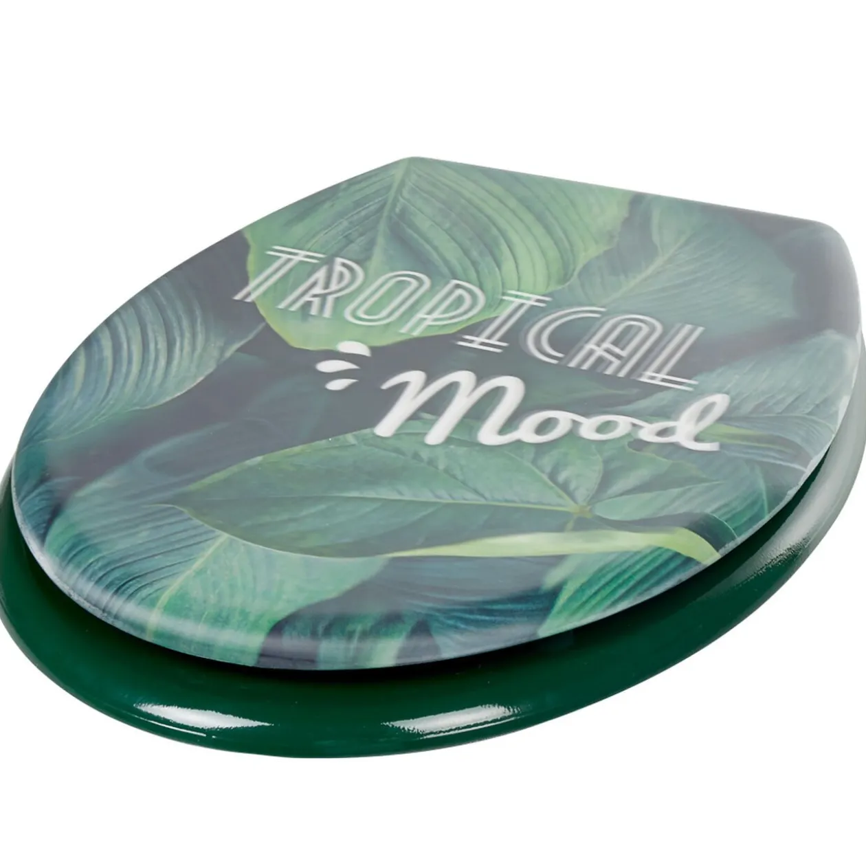 Abattant WC plastique 3D inscription Tropical Mood motif feuillage