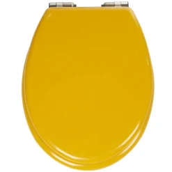 Abattant WC plastique uni jaune moutarde frein de chute