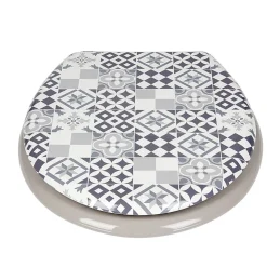 Abattant wc universel ajustable carreau de ciment en bois