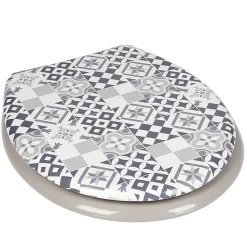 Abattant wc universel ajustable carreau de ciment en bois