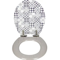 Abattant wc universel ajustable carreau de ciment en bois