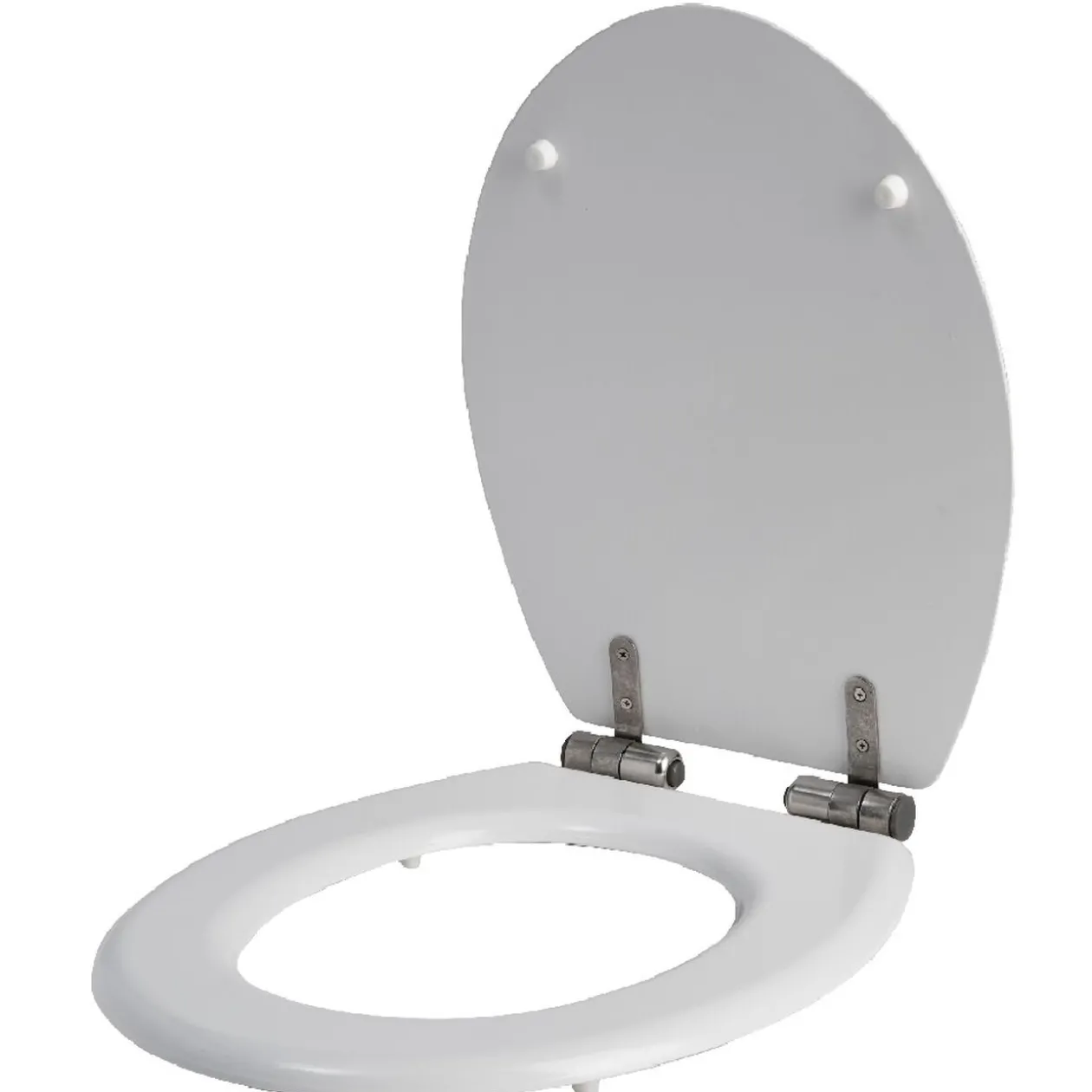 Abattant WC universel bois blanc mat avec frein de chute