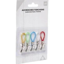 Accroche torchon pince x5 pvc