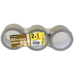 Adhésif d'emballage Scotch marron x3