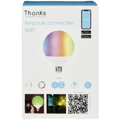 Ampoule bulbe LED connectée couleurs changeantes E27 80 W