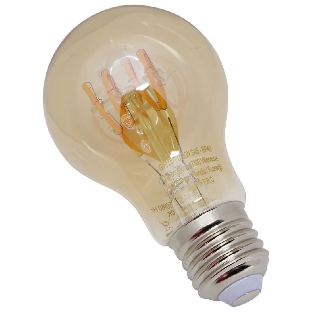 Ampoule déco ambrée A60 E27