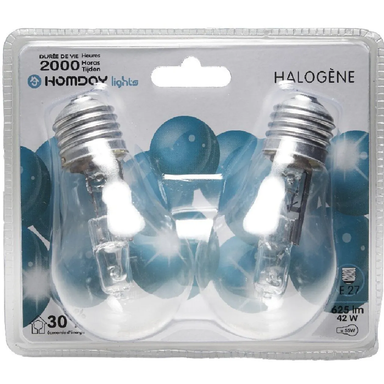 Ampoule E27 halogène A55 x2