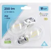 Ampoule LED à filament E27 G45 lumière chaude 250lms x2