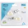 Ampoule LED à filament E14 G45 470lms x2