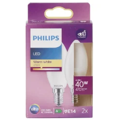 Ampoule LED C35 E14 40W x2