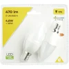 Ampoule LED E14 C35 470lms x2