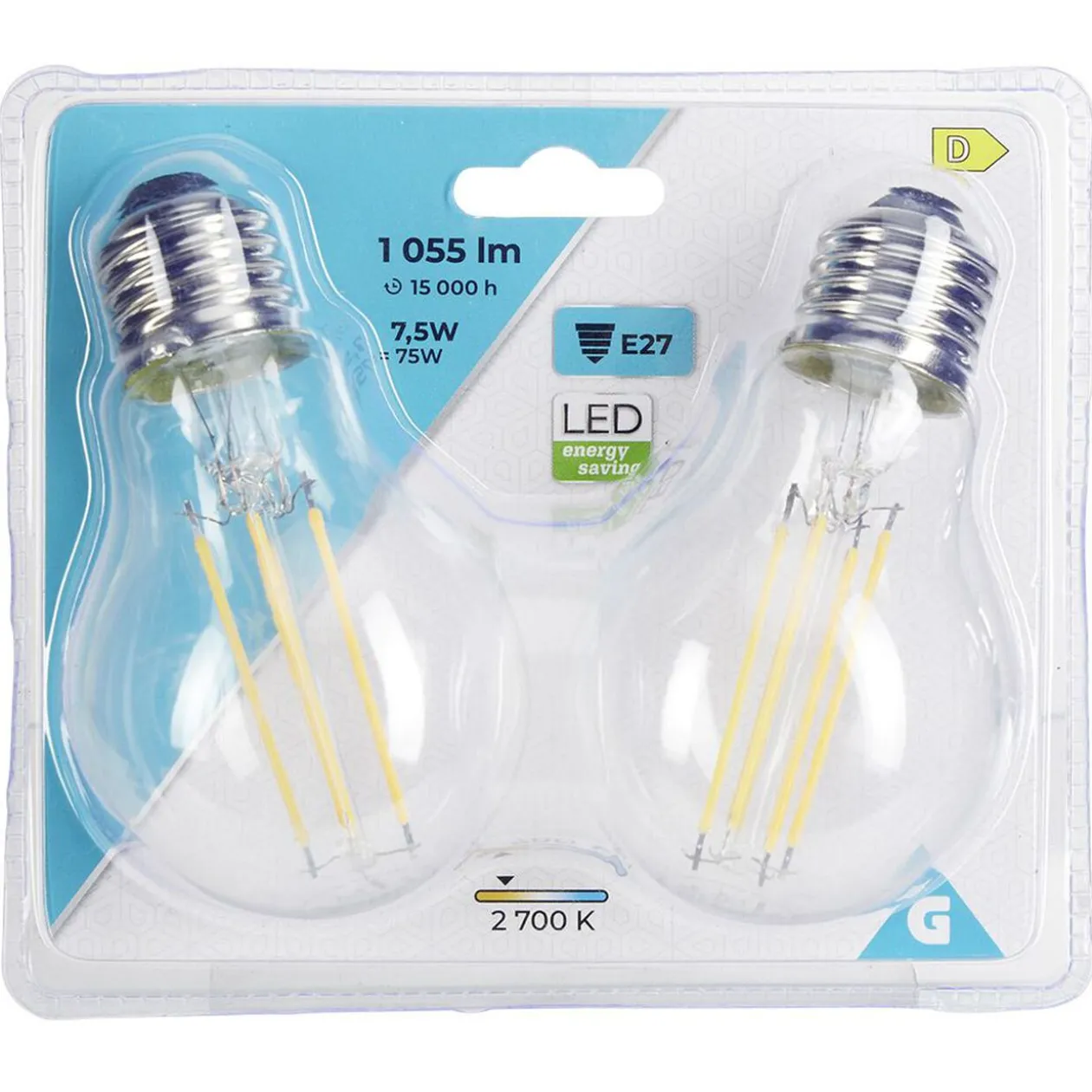 Ampoule LED filament E27 A60 1055lms x2