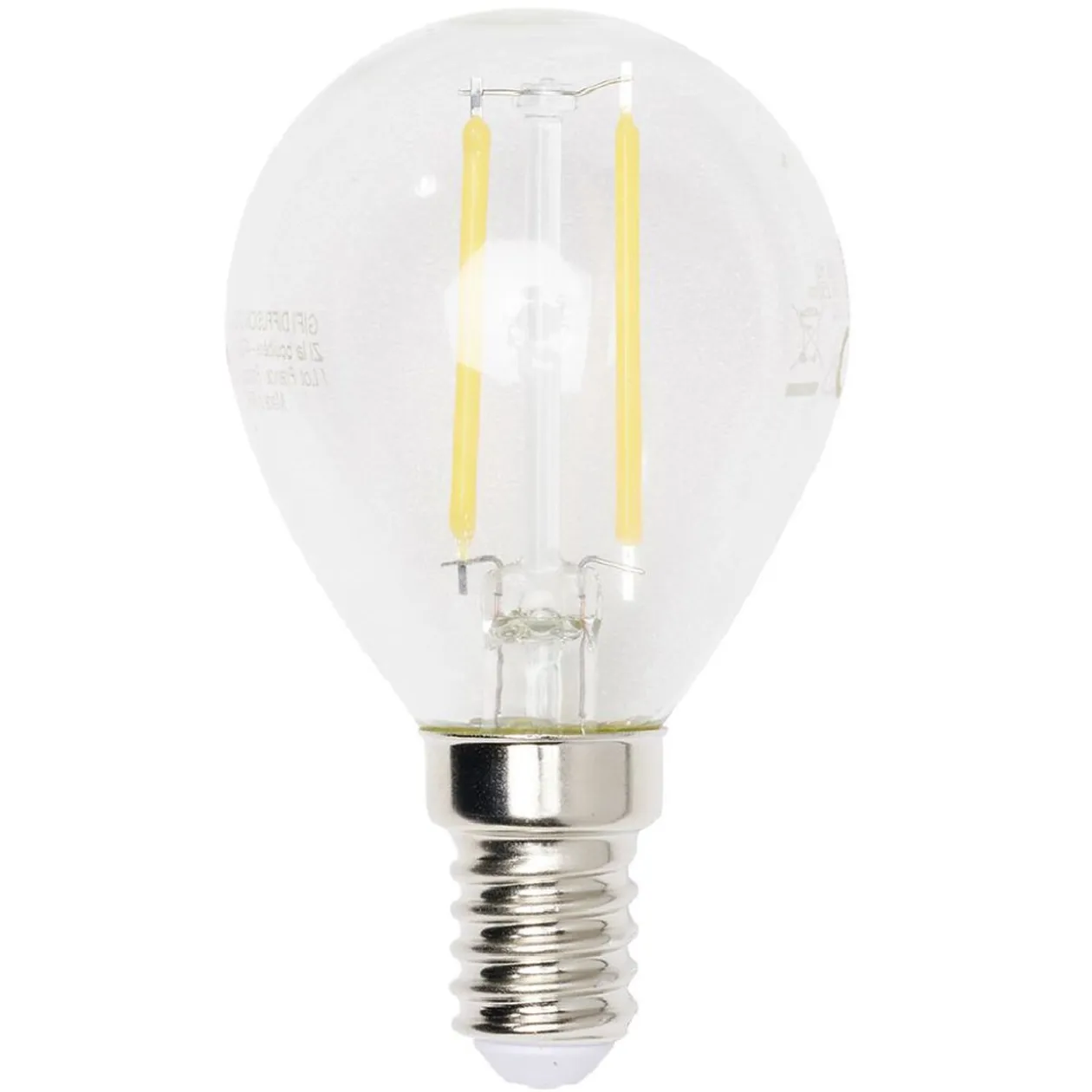 Ampoule LED filament E14 G45 Homday lumière chaude 250lms x2