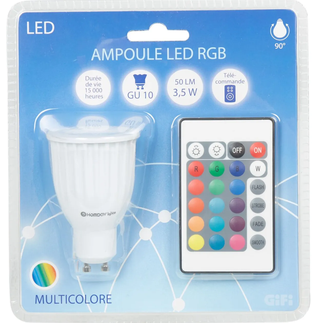 Ampoule LED GU10 couleurs changeantes