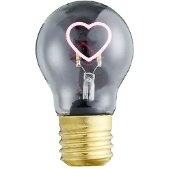Ampoule USB rechargeable filament LED coeur rose Ø7xH12cm