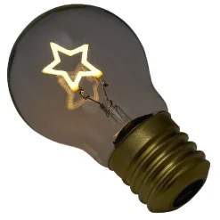 Ampoule USB rechargeable filament LED étoile jaune Ø7xH12cm