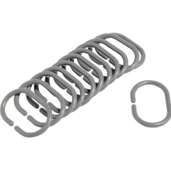 Anneau de douche forme ovale plastique gris x12