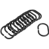 Anneau de douche forme ovale plastique noir x12