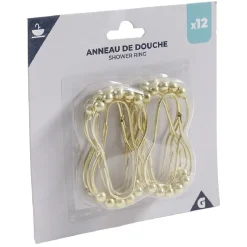 Anneau de douche métal doré x12