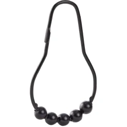 Anneau de douche métal noir x12