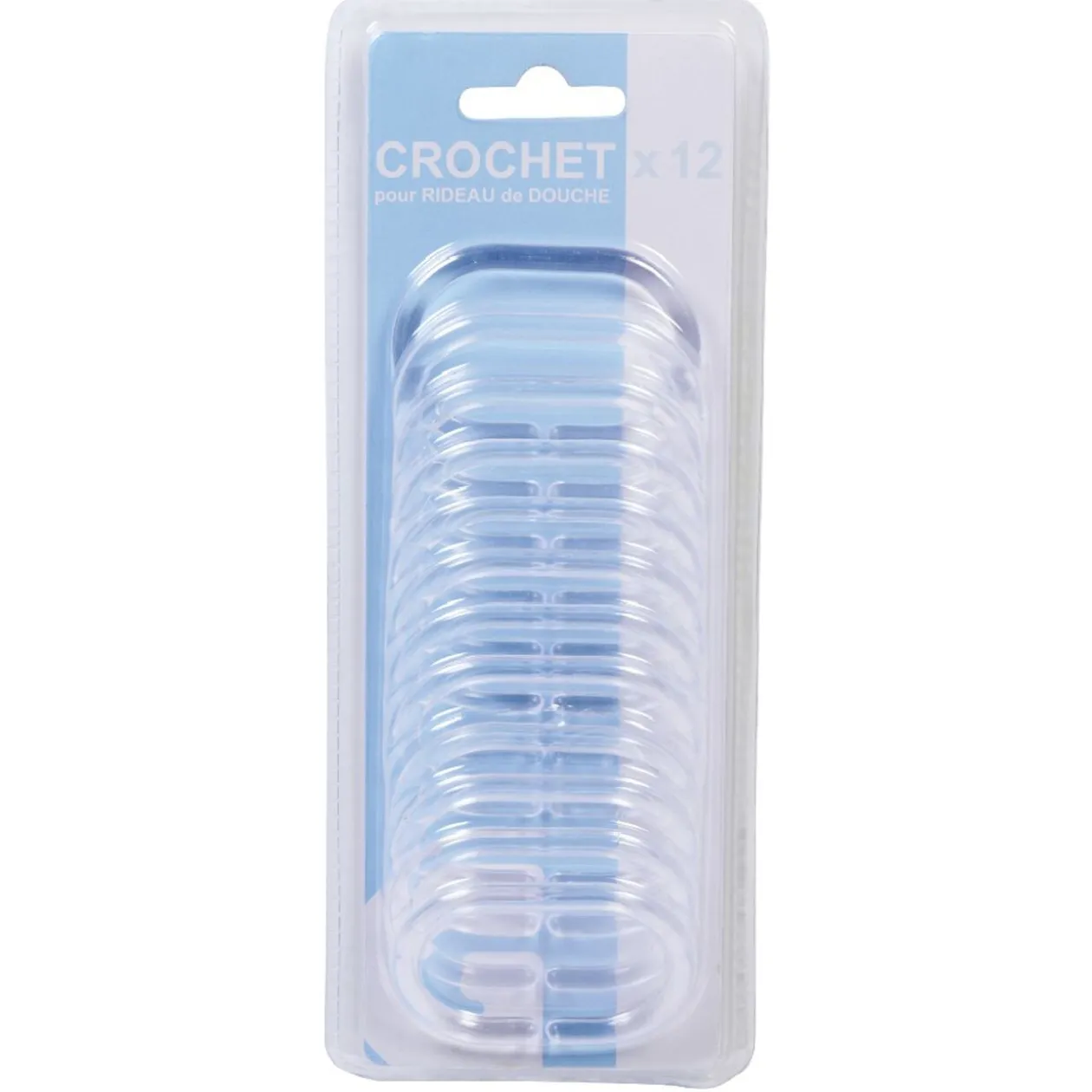 Anneau de douche transparent ovale x12