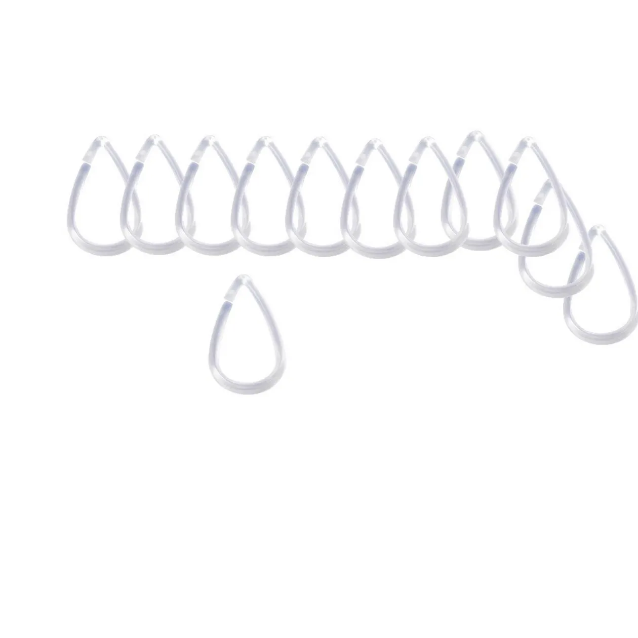 Anneau rideau de douche transparent x12
