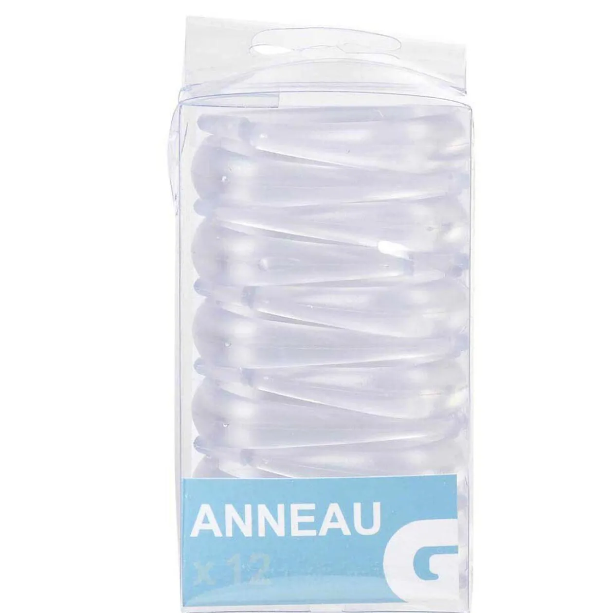Anneau rideau de douche transparent x12