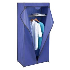 Armoire dressing bleu 1 étagère et 1 penderie
