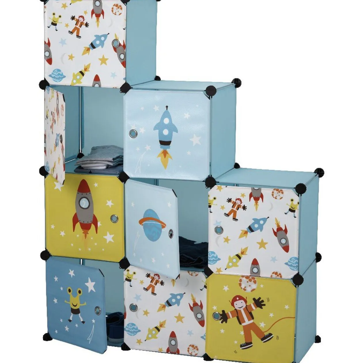 Armoire dressing escalier pour enfant design fusée