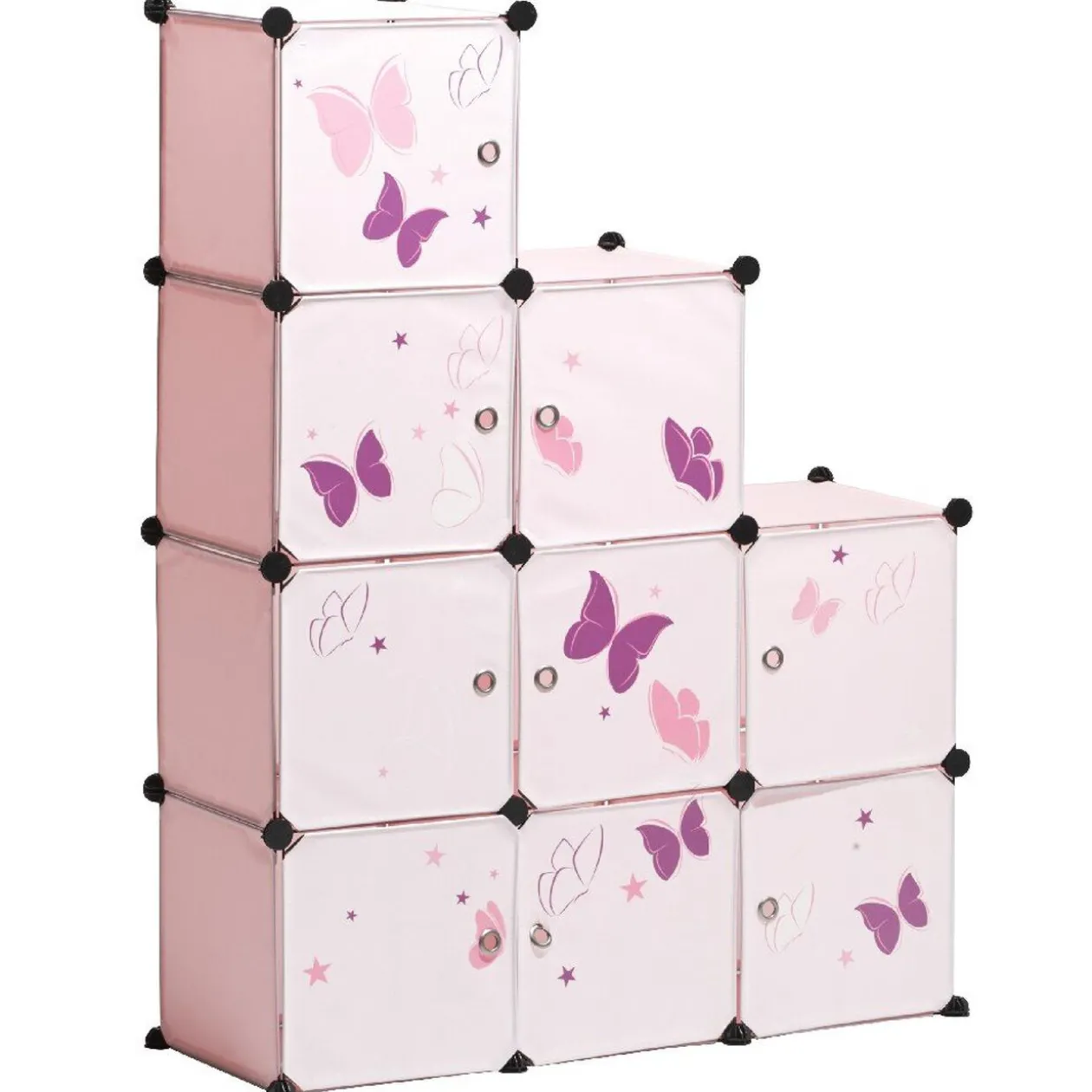 Armoire dressing escalier pour enfant design papillon