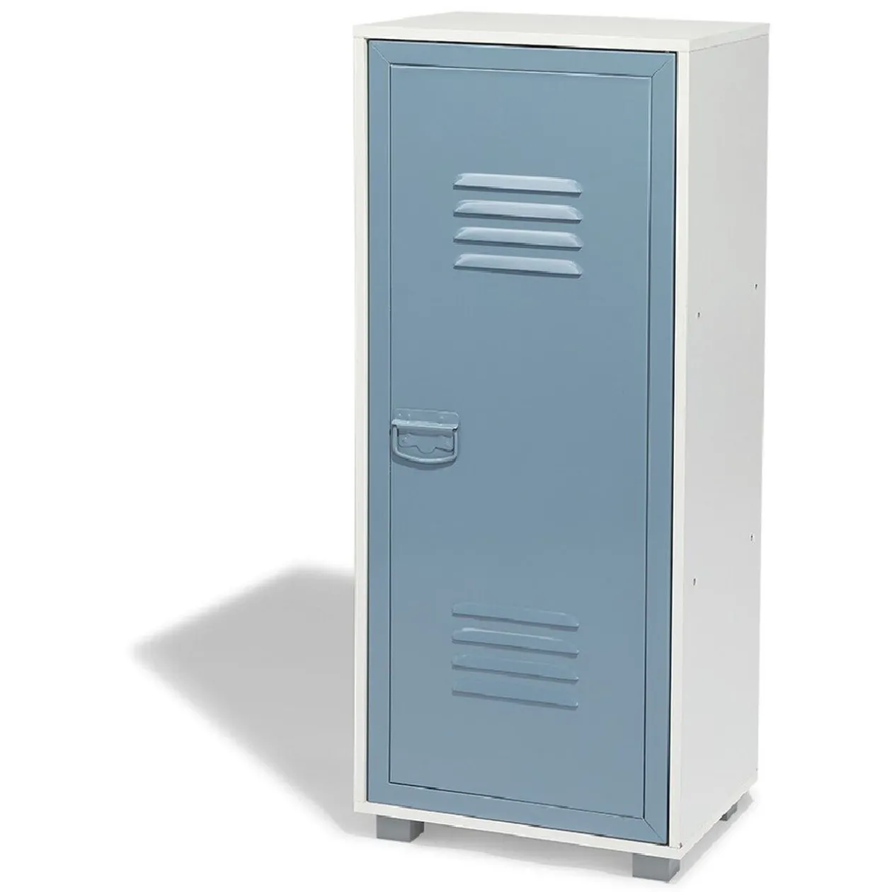 Armoire Noé blanche et bleu orage